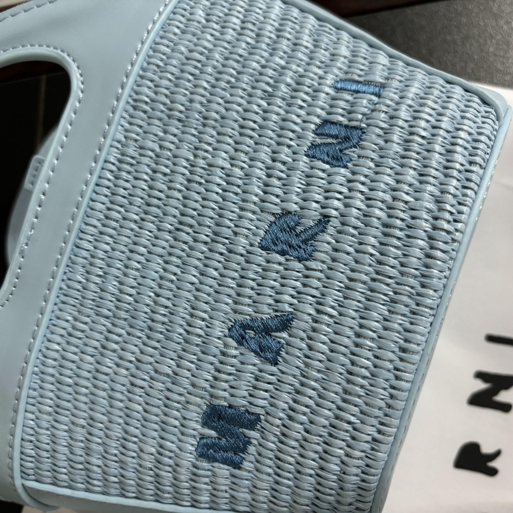 Marni Light Blue Woven Shoulder Bag - Picture 6 of 6